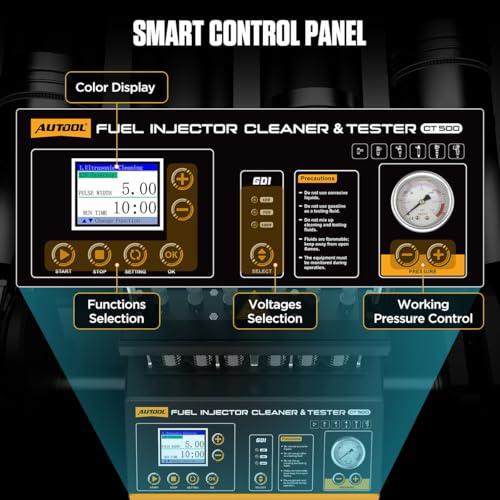 AUTOOL Automotive 6-Cylinder 110V GDI Fuel Injector Cleaning Machine,EFI Fuel Injector Cleaner Kit Tool,FSI Fuel Injector Tester Cleaner for All Petrol and Car Motorcycle