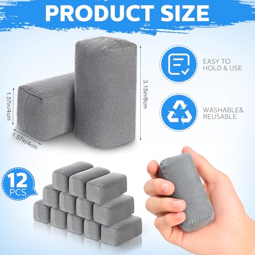 Riakrum 12 Pack Microfiber Applicator Pads Suede Car Detailing Sponge Ceramic Coating Applicator Pads Coating Sponge for Cars Graphene Metal Plastic Trim Ceramic Spray Applying Wax(Gray) - color: Gray