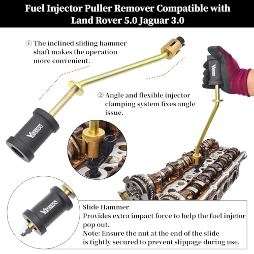 Fuel Injector Remover Tool, Compatible with Land Rover 5.0 Jaguar 3.0, Replace 310-197, with Gloves - size: 310-197