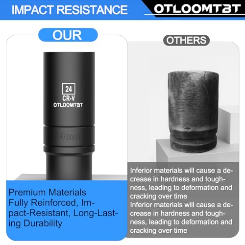 OTLOOMTBT 16PCS 1/2" Drive Impact Socket Set | Easy-to-Read Size Markings - style: 16PCS 1/2" Drive Impact Socket Set (Metric)