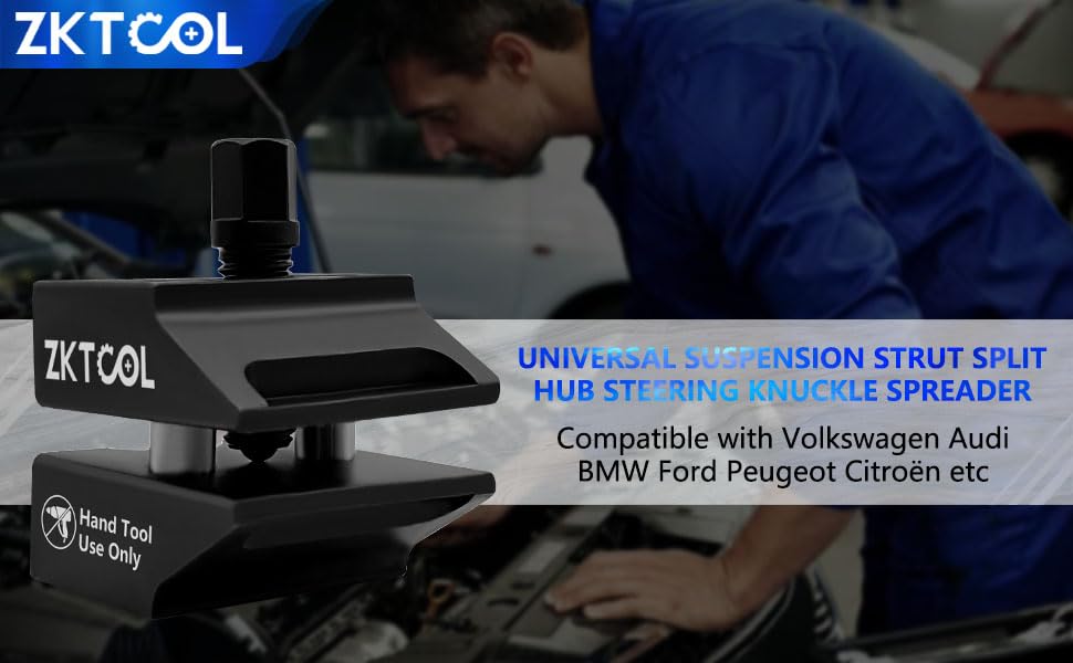 ZKTOOL Suspension Strut Spreader ，Lower Arm Ball Joint Spreader，Knuckle Spreader Strut Split Tool ，Compatible with VW Audi BMW Ford Peugeot Citroën，Shock Absorber Ram Strut Remover，Ball Joint Spliter - size: 1.8"