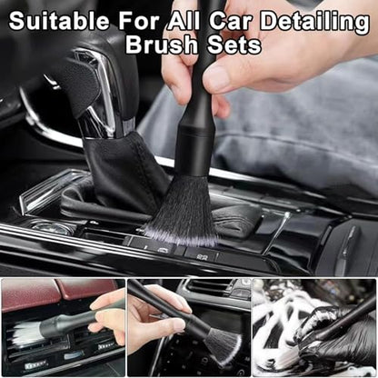 8PCS Car Detailing Brush Set，Soft Car Cleaning Brush，for Cleaning interiors Car Betailing Kit，Ventilation Opening、Console、Seat Seam - color: Black