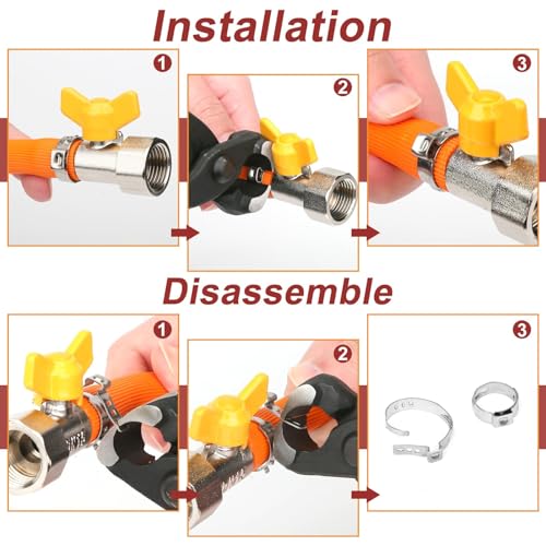 250PCS 14 Sizes Single Ear Hose Clamp, 5.3-33.1mm 304 Stainless Steel Ear Clamp Kit with Ear Clamp Pincer, Stepless Hose Clamps Cinch Rings for Automotive, Home Appliance Line and Plumbing - size: 5.3-33.1 mm, style: 250PCS 14SIZE