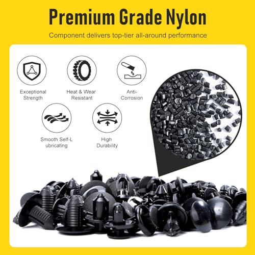 2Sets 260PCS Car Bumper Retainer Clips Kit - Auto Plastic Rivets & Push Fasteners Set, Most Popular Sizes for Door Trim, Panel, Fender - Compatible with GM, Ford, Toyota, Honda, Chrysler - size: 2X260pcs+5tool