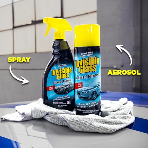 Invisible Glass 91164-4PK Premium Aerosol Glass Cleaner Spray for Car Windshields and Windows, Automotive and Home Window Cleaner, Streak-Free, Ammonia-Free, Tint-Safe – 19 oz (Pack of 4) - size: 19 Ounce (Pack of 4)