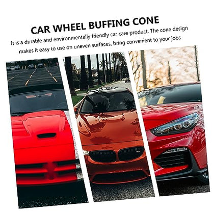 Happyyami 4sets Car Wheel Buffing Sponge Pads Cone Shaped Polishing Tool for Electric Drill for Mudguards Rims Durable Reusable Upgrade Wheel Polishing Kit for Cars Motorcycles 3pcs*4