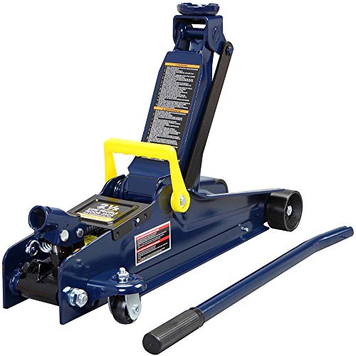 2.5 Ton (5,000 lb) Capacity Blue Hydraulic Low Profile Trolley Service/Floor Jack with Single Piston Quick Lift Pump
