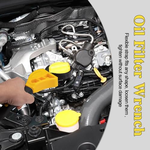 2PCS Oil Filter Wrench Set, Car Rubber Strap Wrenches, Adjustable Rubber Strap Wrench, 6in+ 8in Multifunctional Belt Wrench Fit for Mechanics Plumbers