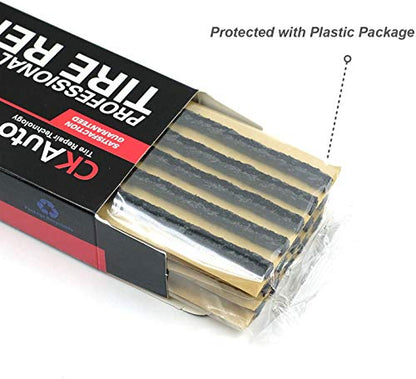 CKAuto 30pcs 8" Black Tire Repair Strings, Automotive Tool Tire Repair Plugs for Tubeless Off-Road Tires Car, Bike, ATV, UTV, Wheelbarrow, Mower (Pack of 2) - color: Black, size: 8" x φ0.236" 30pcs (Pack of 2)