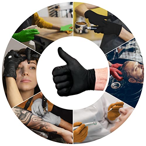 L3 Level 3 Nitrile Gloves - Professional Heavy Duty Disposable Gloves - Latex Free - Fits Snug - Box of 100 - color: Black, size: Small (Pack of 100)