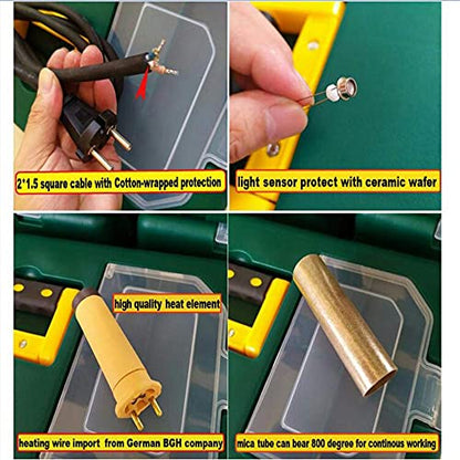 Hot Air Plastic Welder,1600W TPO Welder Kit With 4 Welding Nozzles,4 Pressure Seam Rollers, Professional Heat Gun for Vinyl PVC TPO & Shrink Wrapping, Essential Plastic Repair Welder Kit - size: 110V