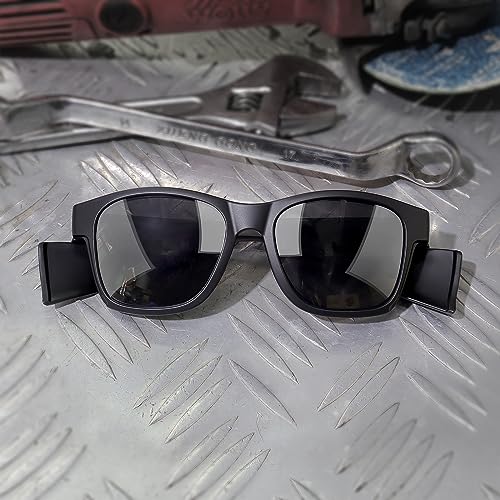 UKNOW Safety Glasses - Anti Fog Lenses - Eye Protection with Side Shields - ANSI Z87.1 Protective Eyewear - UV Protection - color: Matte Black & Gray / Smoke Lens