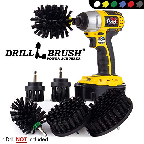 The Ultimate No-Wire Grill Brush Kit - BBQ Accessories - Drill Brush - Rust Remover - Cast Iron Skillet - Grill Cleaner - BBQ Brush - Grill Accessories - Grill Scraper - Electric Smoker - Gas Grill - color: Black