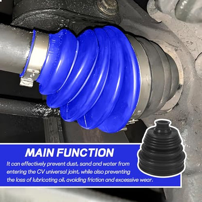 Wuyaoyao 13PCS CV Axle Boot Repair Kit, 2PCS Silicone CV Boot with 4 Stainless Steel Clamps & 6 Cable Ties & Expander Tool, Waterproof Dustproof CVs Joint Boots Kit, Universal Car Accessories (Blue) - color: Blue