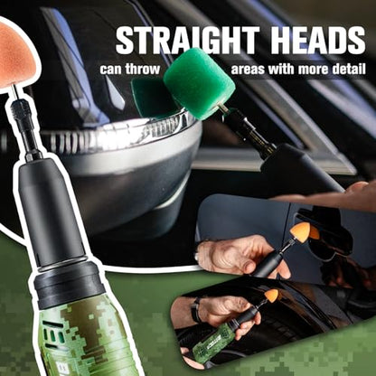 BATOCA S6 Mini Cordless Polisher for Car Detailing, 2x2.0Ah Batteries, Rotary Buffer, 12mm Dual Action Polisher 1-3 Inch, 2 Different Speeds Heads Systems, 4.2k-21k&1-5k RPM Camouflage Pattern Style - size: Camouflage Pattern Style with 2 batteries