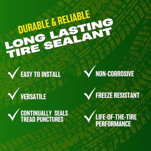 Flat Out Off Road Tire Sealant, Outdoor Power Equipment Formula with Valve Core Tool, Prevents Flat Tires, Fix a Flat Tire, Seals Leaks, Contains Kevlar, 1 Gallon - size: 1-Gallon (128 oz)