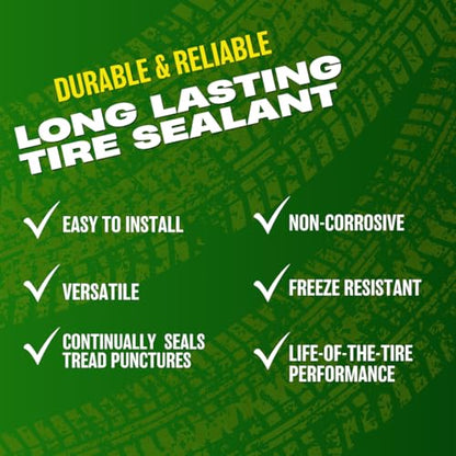 Flat Out Off Road Tire Sealant, Outdoor Power Equipment Formula with Valve Core Tool, Prevents Flat Tires, Fix a Flat Tire, Seals Leaks, Contains Kevlar, 1 Gallon - size: 1-Gallon (128 oz)