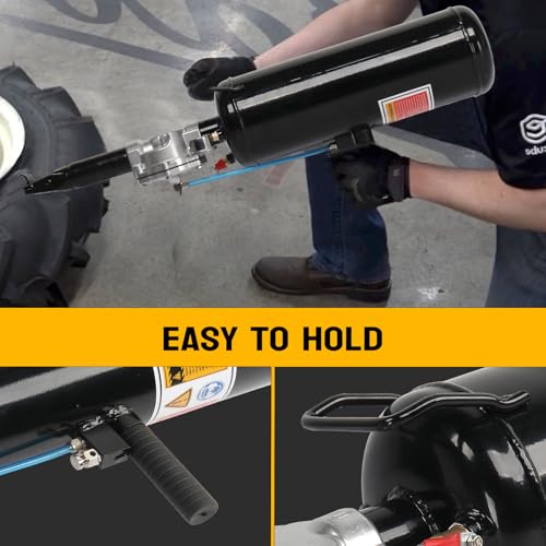 Bonnlo 2.1 Gal/8L Air Tire Bead Blaster, 120PSI Tire Bead Seater w/Pressure Gauge & Handle, Iron and Steel Trigger Seating Tool Inflator Tank for Cars ATV, 87-116PSI Operating Pressure, Black - color: Black