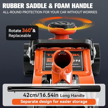 Floor Jack 2.5 Ton (5500 lbs), Low Profile Hydraulic Car Jack with Single Piston Quick Lift Pump, Heavy Duty Steel Racing Floor Jack for Sedan SUV Coupe, Lifting Range 4.53" to 14.57"