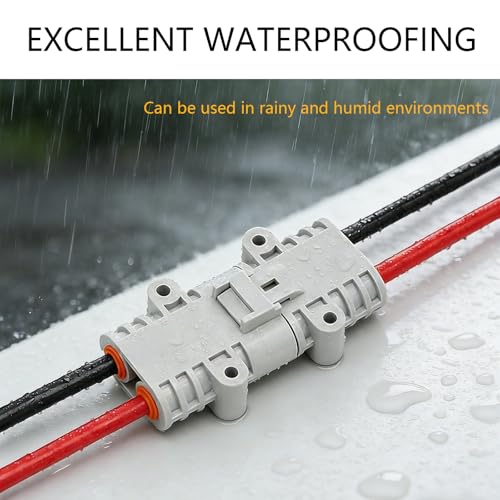 Waterproof Anderson 50A connector, Anderson Jumper Cable Plug Connector kit, Battery Quick Connect/Disconnect, 8AWG 30cm Cable, Can Be Used For Car, Truck, RV, Outdoor Cable connection. (Ads FS) - size: Anderson 50A Waterproof Connector