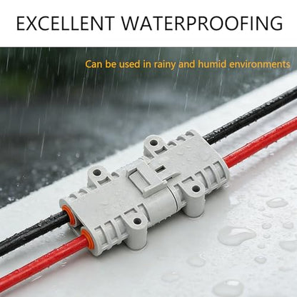 Waterproof Anderson 50A connector, Anderson Jumper Cable Plug Connector kit, Battery Quick Connect/Disconnect, 8AWG 30cm Cable, Can Be Used For Car, Truck, RV, Outdoor Cable connection. (Ads FS) - size: Anderson 50A Waterproof Connector