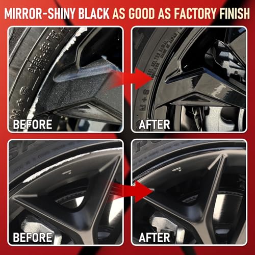 Wheel Scratch Repair Kit, Gloss Black Rim Repair Kit Curb Rash, DIY Alloy Wheel Repair Kit, Car Wheel Rim Scratch Repair Kit, Rim Paint Pen for Wheel Repair, Universal Color Black Wheel Paint (Gloss Black) - color: Gloss Black