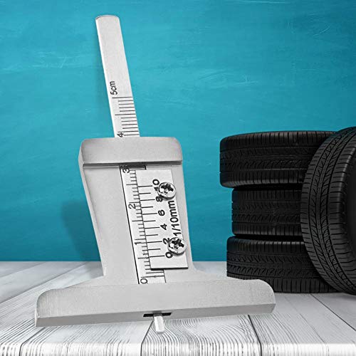 Tire Depth Gauge, Stainless Steel Tyre Depth Ruler Meter Caliper Checker for Car Truck Motorcycle 0-10mm