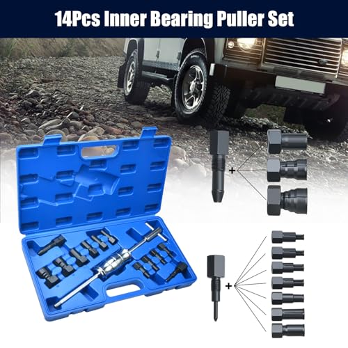 LainKeen 13pcs Blind Hole Collet Bearing Puller Set, Internal Bearing Extractor Puller Kit Slide Hammer Bearing Puller Set with Expandable Collets 8-32MM Insert Bearing Remover Set Tool - size: 13PC 2X(8+10mm)