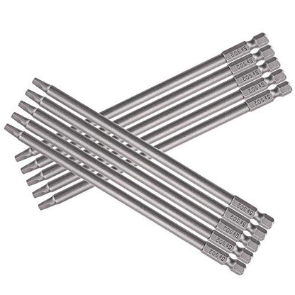 Yakamoz 10pcs 1/4-Inch Shank Long Magnetic Square Head Screwdriver Bit Set SQ2 Square Driver Bits Power Tools 5.9 Inch Length - size: SQ2