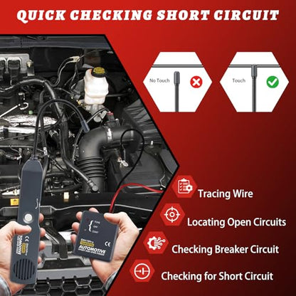 Automotive Circuit Tester, EM415Pro Automotive Electrical Open&Short Finder Circuit Tester, DC 6-42V Fault Probe Cable Tracer, Circuit Breaker Finder for Car, Boat,Trailer etc (No Battery)