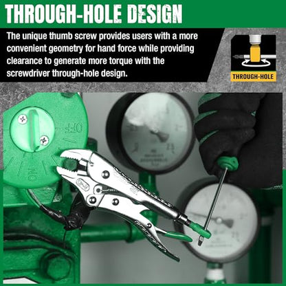 SK 5-Piece Locking Pliers Set, Long Nose & Curved Jaw Vice Grips | Vise Grip Pliers, Premium CR-V Steel, Ergonomic Anti-slip Handle, Ideal for Welding or Assembly, with Rolling Pouch - size: 5-Piece
