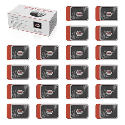 SUNSOUL 20Pcs Radial Tire Patches, 3.15" x 2.56" Heavy Duty Tire Patches | Fast Adhesion, Permanent Seal, 3 Size Options, Large Rectangular Bonding Area, Fits Car Truck, Bus, Tractor, Trailer - size: 3.15*2.56