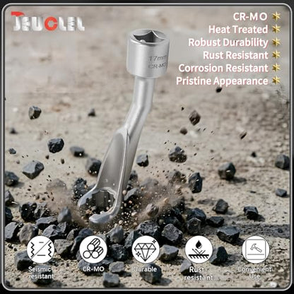 17mm 12 Point 1/2" Dr. Common Rail Injection Fuel Line Nut Socket | Open Socket Wrench, Diesel Engine Temperature Removal Tool, Exhaust Gas Temp Sensor Extractor - size: 17MM 1/2" Drive