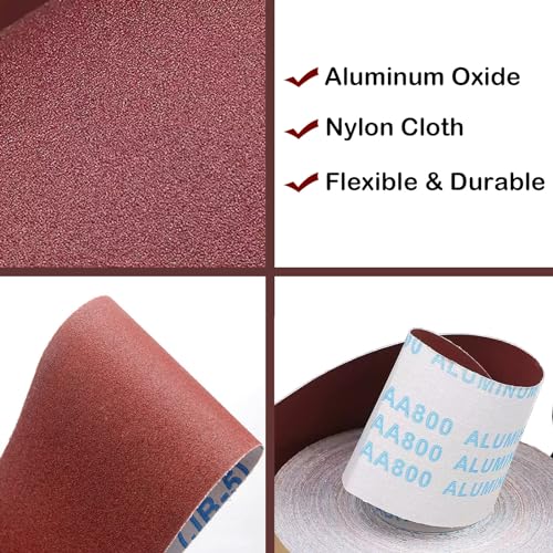 Emery Cloth Roll, 4 Grits 1'' x 19.7' Sand Paper Roll with Dispenser, 150 240 320 400 Grit Sandpaper Assortment, Wet Sanding Paper for Metal Automotive Furniture Wood - style: 4rolls 6m