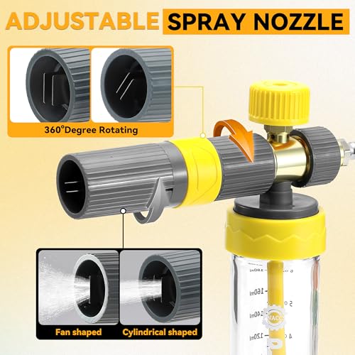 PWACCS Pressure Washer Foam Cannon Pro, Small No-Dilution Foam Gun 200 ML | Power Washer Soap Foam Blaster With Short Gun, 4 Spray Nozzles, For Car Wash - size: 200 ML