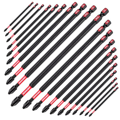 Geinxurn Impact Tough #2 Phillips 6 in. Insert Driver Bits,20Pack Bulk PH2 Screwdriver Bits Set - size: 6"-PH2-20PCS