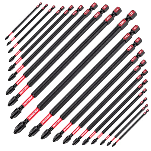 Geinxurn Impact Tough #2 Phillips 6 in. Insert Driver Bits,20Pack Bulk PH2 Screwdriver Bits Set - size: 6"-PH2-20PCS