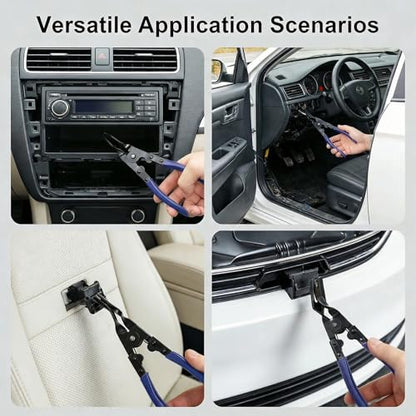 Automotive Panel Clip Pliers - Car Panel Upholstery Trim Clip Removal Tool Plier, Interior Clip Fastener Rivet Push Pin Panel Pliers, Repair Tool for Car Vehicle Dashboard Clip Remover Plier - color: Blue