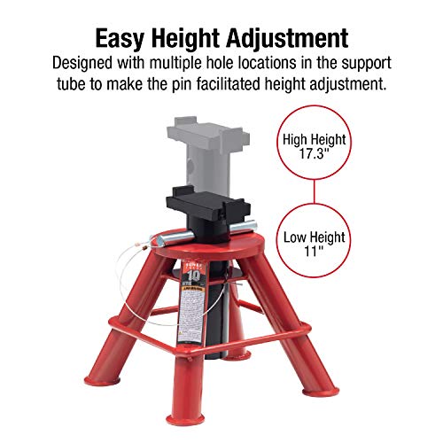 SUNEX TOOLS 1210 10-Ton Low Height Pin Type Jack Stands, Pair - style: 10 Ton