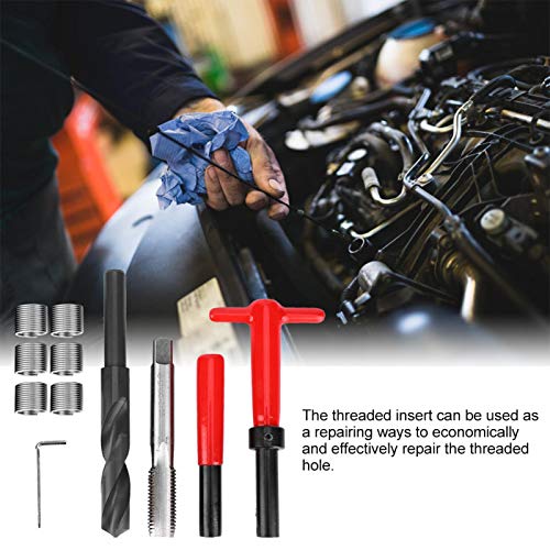 Jeanoko 11Pcs M16x2 Thread Repair Kit Stainless Steel Twisted Drill Tap Wrench Threaded Insert Tool for High Voltage Switchgear