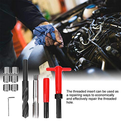 Jeanoko 11Pcs M16x2 Thread Repair Kit Stainless Steel Twisted Drill Tap Wrench Threaded Insert Tool for High Voltage Switchgear