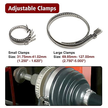 Auto/ATV CV Joint Axle Boot Clamp Pliers Tool with 24 Crimp Bands - size: CV Joint Boot Clamp Pliers Kit with 24 Crimp Bands