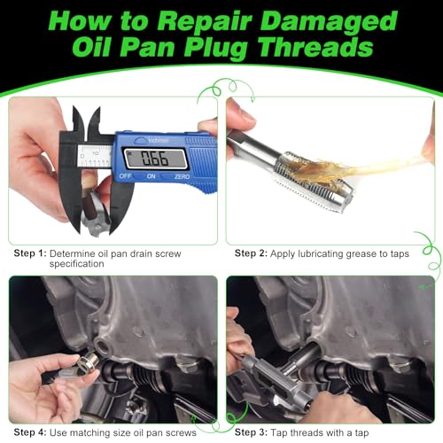 Oil Pan Drain Plug Repair, 64PCS Oil Pan Thread Repair Rethreading | Oil Repair Special Automotive Threaded Screws Drain Oil Pan Tool Kit M13 M15 - size: 64PCS