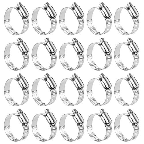 Hose Clamp, 20 Pack Stainless Steel Adjustable 46-70mm Size Range Worm Gear Hose Clamp, Fuel Line Clamp for Plumbing, Automotive And Mechanical Application - size: 46-70mm