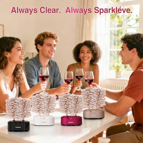 Home Glassware Polisher, World's First Affordable Spinning Glass Polisher, 600 RPM Dries, Polishes, All Glasses, Wet Glass and Spin For Sparkling Glassware, Champagne, Premium Painted - color: Champagne