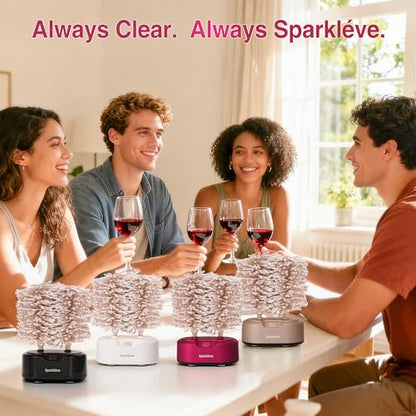 Home Glassware Polisher, World's First Affordable Spinning Glass Polisher, 600 RPM Dries, Polishes, All Glasses, Wet Glass and Spin For Sparkling Glassware, Champagne, Premium Painted - color: Champagne