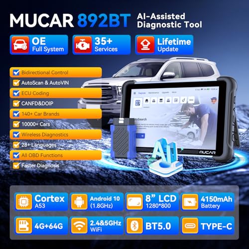 MUCAR 892BT OBD2 Scanner + MUCAR E021 USB Endoscope
