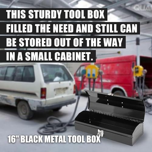Portable Tool Box, Metal Tool Box, 4 Non-Slip Foot Pads, Ideal for Trailer, Mechanic, DIY-ers, Car Toolbox, Workshops, Garages, Repair Shops,Black - size: 1P-Black