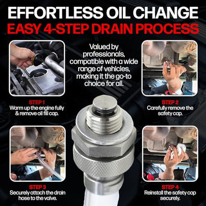 Votex - Made in USA - M14x1.5MM Quick Easy Valve No Mess Oil Drain Plug, Stainless Steel, for Acura, Audi, Chevrolet, Chrysler, Dodge, Fiat, Ford, Honda, Hyundai, Jeep, Kia + More - size: M14-1.5 Valve Drain Plug