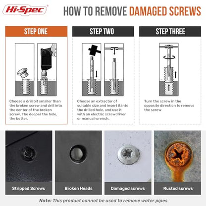 Hi-Spec Screw Extractors & HSS Drill Bit Set Easy Out Studs and Bolts | 10pc, faster bit changes, labeled storage, cleaner drilling and driving, portable case, workshop-ready layout, quick setup